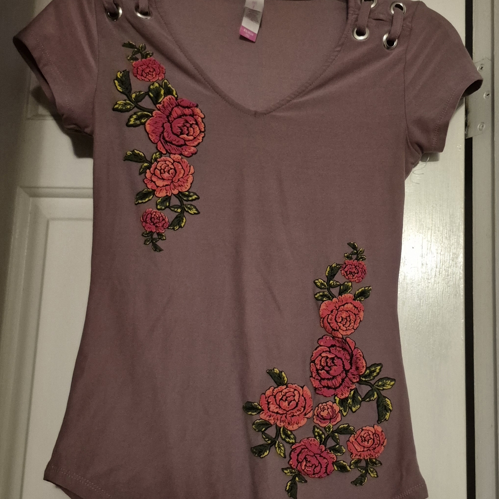 No Boundaries Pink Embellished Short Sleeve T-Shirt